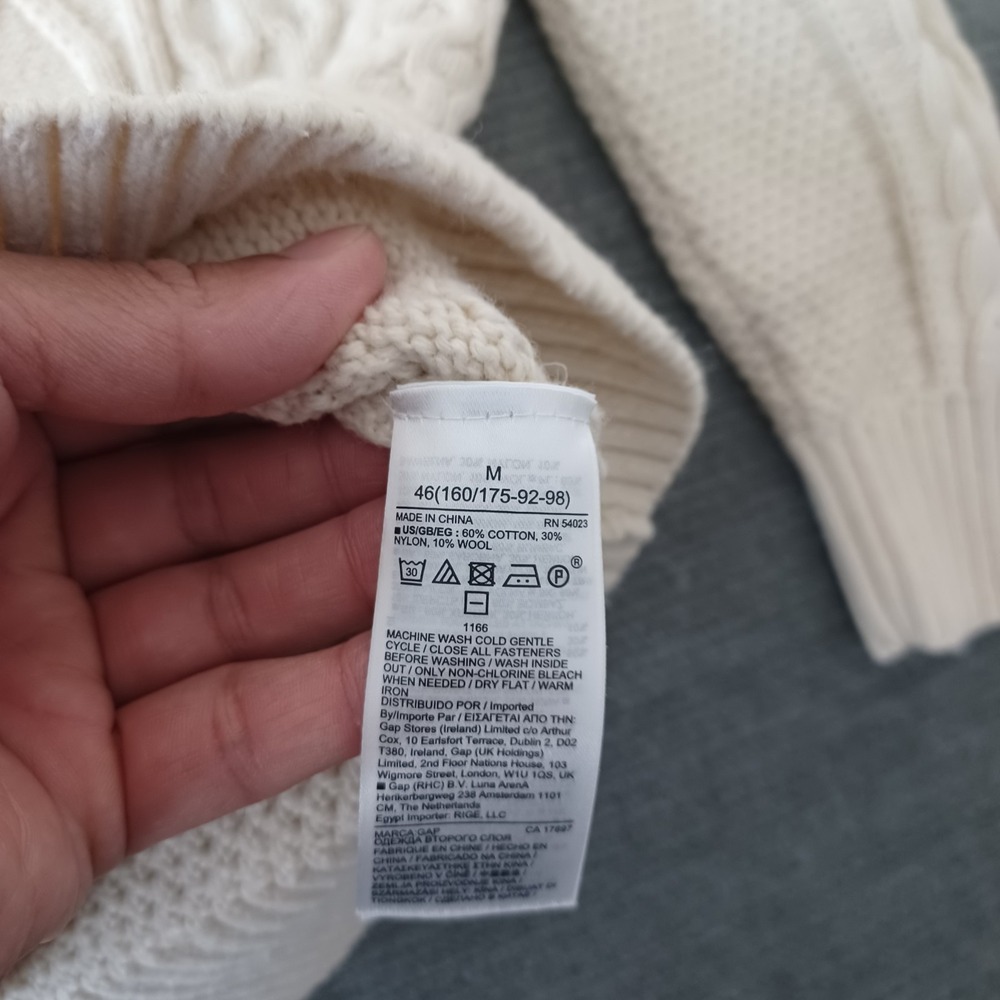 Gap Boyfriend Cardigan Sweater Women XS Cream Cable Knit Classic Academia Ivy - Picture 5 of 7